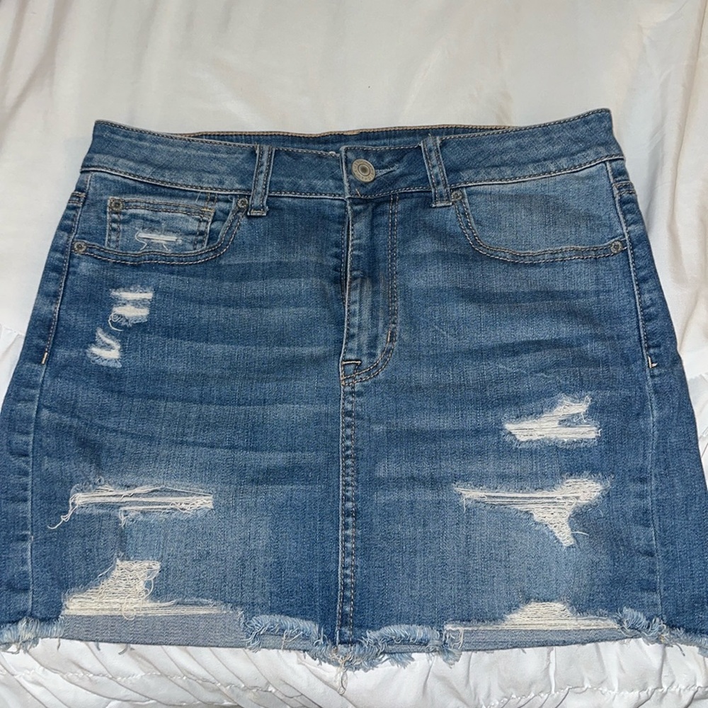 Hi-Rise Mini Denim Skirt